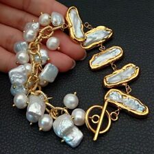 Pulseira corrente pérola batata pérola branca água doce Biwa Keshi 8"" comprar usado  Enviando para Brazil