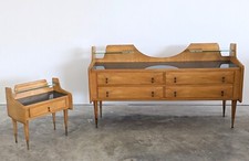 1950s - Wood, Brass, Glass - Chest of Drawers and Nightstand comprar usado  Enviando para Brazil