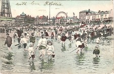 Caixa postal Wading at Central Beach Blackpool High Street Stalybridge 1904 comprar usado  Enviando para Brazil