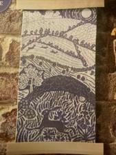 Linocut landscape hare for sale  LEICESTER