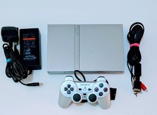 Console Sony PlayStation 2 PS2 Slim controle oficial alimentação + cabo AV comprar usado  Enviando para Brazil