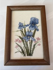 Vtg needlepoint blue for sale  Kingfield