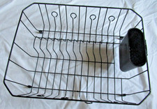 Antigo escorredor de rack de secagem de louça Rubbermaid bandeja de arame revestido preto rack copos de utensílios comprar usado  Enviando para Brazil