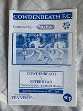 Cowdenbeath peterhead 1992 for sale Cowdenbeath peterhead 1992 for sale  LYMM