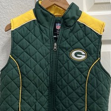 Colete acolchoado feminino NFL Team Green Bay Packers NFL sem mangas zíper completo tamanho P comprar usado  Enviando para Brazil