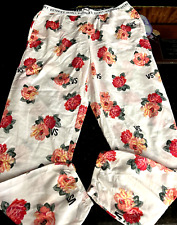 Calça lounge Victoria's Secret logotipo assinatura floral glitter com bolsos P c4, usado comprar usado  Enviando para Brazil