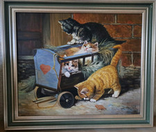 ölbild spielende katzen gebraucht kaufen  Gingst
