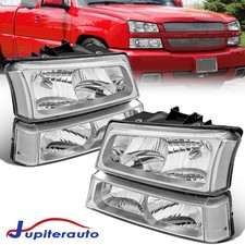 Faróis cromados +luz de para-choque Chevrolet Silverado 1500 2500HD para 2003-2006 comprar usado  Enviando para Brazil