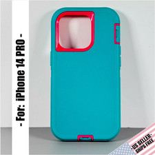 Capa para iPhone 14 Pro - Turquesa e Rosa Quente | Camada Dupla | Capa Adventurer comprar usado  Enviando para Brazil