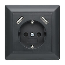 230 V USB-Steckdose, 2 x USB-Ladegeräte, passend für Gira System 55 E2 Anthrazit comprar usado  Enviando para Brazil