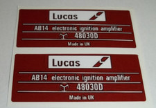 Sticker lucas ab14 for sale  WALLINGTON