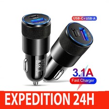 Chargeur allume cigare Voiture Rapide USB Type C IPhone Huawei Xiaomi Universel comprar usado  Enviando para Brazil