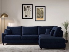 Velvet corner sofa for sale  ILFORD