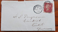 Guernsey 1875 QV 1d czerwony anulowany Guernsey 324 dupleks h/s do Guernsey na sprzedaż  Wysyłka do Poland