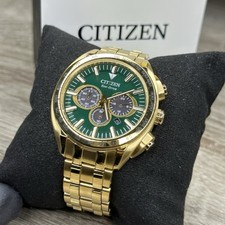 NOVO✅ Relógio masculino Citizen Carson mostrador verde taquímetro aço tom dourado CA4542-59X comprar usado  Enviando para Brazil