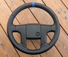 Volante de couro novo VW Volkswagen MK2 Golf II 2 GTI fabricante de equipamento original preto listra azul, usado comprar usado  Enviando para Brazil