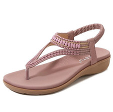 📢🔥 Promoção do último dia 70% OFF🔥Sandálias planas femininas com alça em T com rhi cintilante, usado comprar usado  Enviando para Brazil