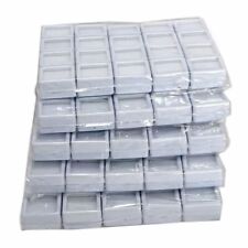 Usado, Tela de vidro superior branca 3 x 3 cm caixa de plástico armazenamento para pedras preciosas 300 peças comprar usado  Enviando para Brazil