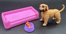 Cama vintage 1981 Barbie marrom cachorro grande articulado realista e tigela osso rosa 2018 comprar usado  Enviando para Brazil