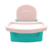 Cadeira de alimentação para Madame Alexander Lil Cuddles assento de boneca bebê rosa verde, usado comprar usado  Enviando para Brazil