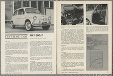 1962 FIAT 600/D Road Test, canadense, pequeno Fiat 600-D 2 portas hardtop  comprar usado  Enviando para Brazil
