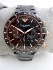 EMPORIO ARMANI RELÓGIO CRONÓGRAFO DE CERÂMICA AR7002 MASCULINO PRETO CERÂMICA GENUÍNO comprar usado  Enviando para Brazil