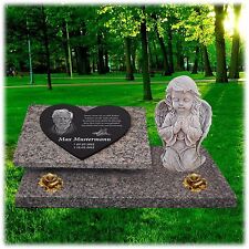 Granitowe serce nagrobek PŁYTA NAGROBNA nagrobek ► zdjęcie + tekst grawer◄ 60x40 cm - gg63s na sprzedaż  Wysyłka do Poland