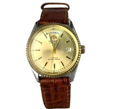 Relógio masculino Orient President Day-Date automático mostrador dourado FEV03000GY comprar usado  Enviando para Brazil