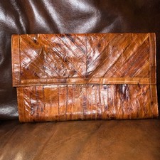 Brown eelskin clutch for sale  Virginia Beach