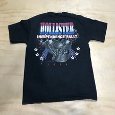 Camiseta A4028 Vintage Hollister Independence Day Rally 2004 Média Preta Algodão, usado comprar usado  Enviando para Brazil