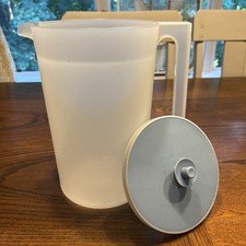 RARO Jarro Tupperware Vintage Transparente 1 Galão com Tampa de Botão Azul #1416-2 comprar usado  Enviando para Brazil