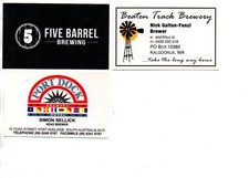 Cartões de visita de cervejaria australiana Five Barrel, Beaten Track & Port Dock (130) comprar usado  Enviando para Brazil