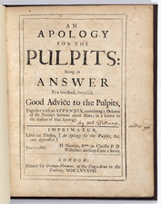JOHN WILLIAMS AN APOLOGY FOR THE PULPITS ANGLICAN CATHOLIC PAMPHLET WARS 1688 comprar usado  Enviando para Brazil