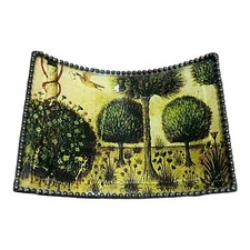 Artisan Topiary Curved Plate Soap Dish Glass Copper Botanical Bathroom Signed comprar usado Artisan Topiary Curved Plate Soap Dish Glass Copper Botanical Bathroom Signed comprar usado  Enviando para Brazil