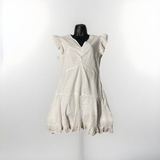 Vestido Bar III feminino branco brilhante sem mangas gola V crochê tamanho 6 comprar usado  Enviando para Brazil