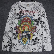 Camisa masculina gráfica tatuagem branca estampa manga longa Ed Hardy masculina M comprar usado Camisa masculina gráfica tatuagem branca estampa manga longa Ed Hardy masculina M comprar usado  Enviando para Brazil