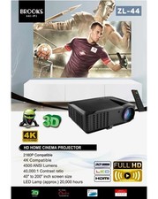 Projetor de cinema em casa Brooks ZL-44 HD (4K) +2160P compatível|, usado comprar usado  Enviando para Brazil