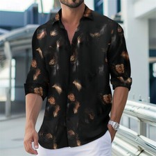 Camisa masculina listrada casual camisas finas manga longa blusa com botões comprar usado  Enviando para Brazil