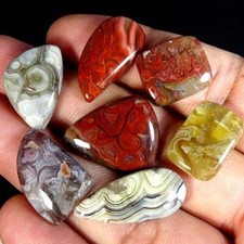 Lote misto de ágata Crazy Lace cabochão pedra preciosa solta natural não tratada DC40 comprar usado  Enviando para Brazil