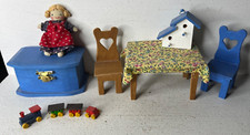 Conjunto de 10 cadeiras de mesa vintage de madeira para casa de bonecas caixa de brinquedos caseira, usado comprar usado  Enviando para Brazil