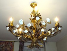 Old metal chandelier d'occasion  Expédié en Belgium