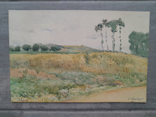 Antique watercolor painting d'occasion  Expédié en Belgium