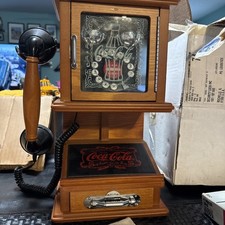 Telefone retrô nostálgico pendurado na parede COCA-COLA telefone vintage madeira, usado comprar usado  Enviando para Brazil