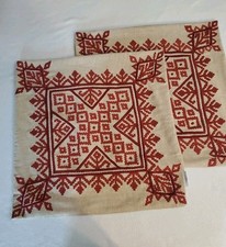 Capas de travesseiro decorativas bordadas vermelhas tijolo Artisan De Luxe 2 Home 20" x 20" comprar usado  Enviando para Brazil