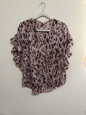 Usado, Blusa de festa Umgee pequena rosa metálica estampa de leopardo manga borboleta comprar usado  Enviando para Brazil