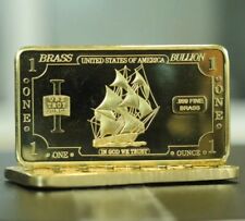 Barra de navio de latão 1 oz .999 latão investimento barra de ouro uma onça troy 99,99% 1 oz, usado comprar usado  Enviando para Brazil
