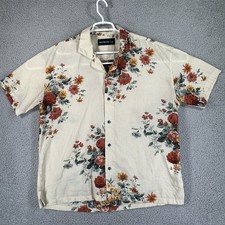Camisa masculina Abercrombie & Fitch bege floral manga curta verão comprar usado  Enviando para Brazil