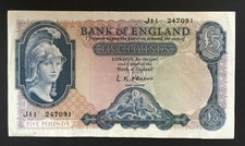 Banknote england five for sale  HODDESDON