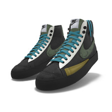 $195 NOVO NA CAIXA Masculino NIKE Blazer Médio 77 Personalizado Preto Misto Couro Python Sapatos BB comprar usado  Enviando para Brazil