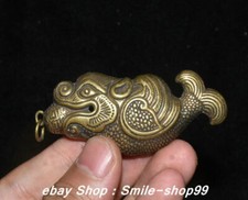 Pingente amuleto de peixe Fengshui animal escultura bronze porcelana 6 cm comprar usado  Enviando para Brazil
